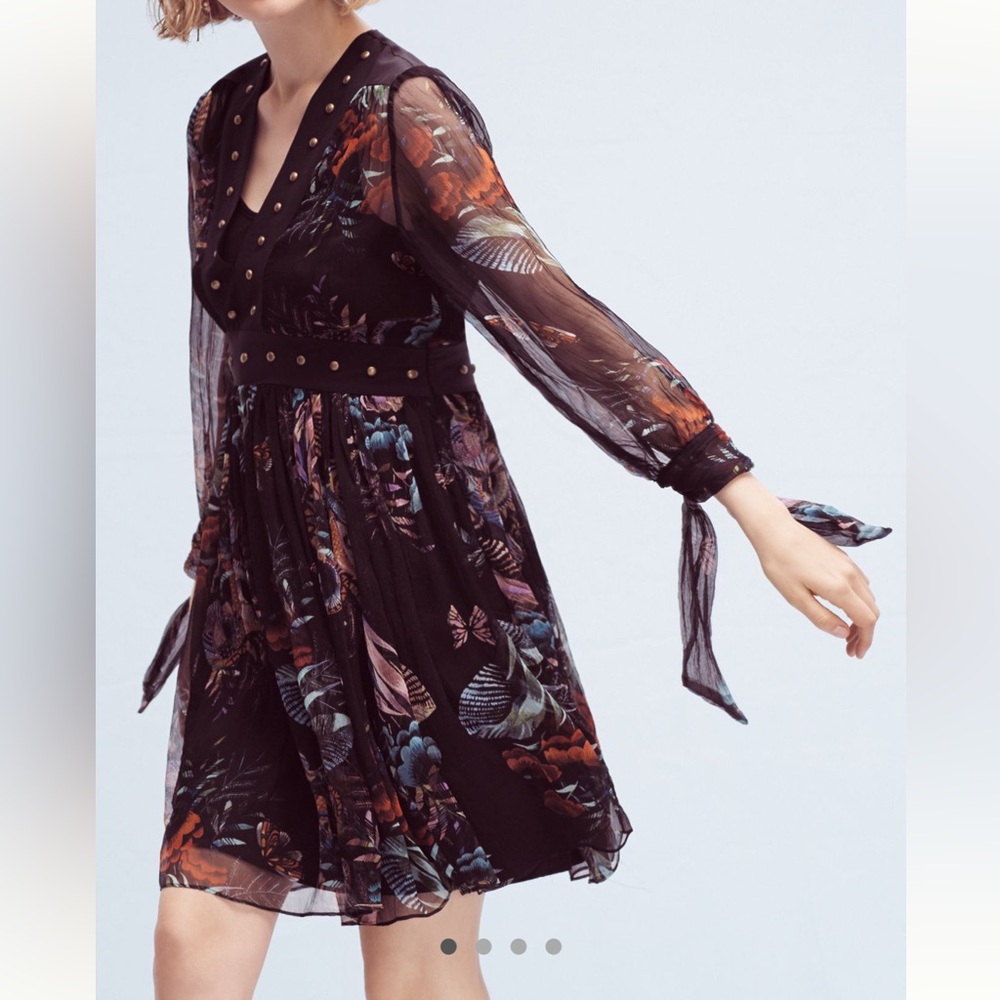 Anthropologie Maeve Nightime Florals Dress
